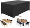 Housse Salon de Jardin, Housse de Table Jardin Rectangulaire, Couverture de Protection Meubles Bâche Salon de Jardin Imperméable Anti-UV, Bache Table Exterieur (Schwarz, 213*132*72cm 420D)
