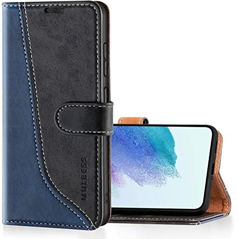 Mulbess Coque pour Samsung Galaxy S21 FE 5G, Etui a Rabat, Housse en Cuir, Pochette de Protection Portefeuille, Élégant Noir