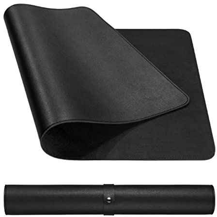 QUVIO Schreibtischunterlage - Büro-Organizer - Schreibtischzubehör - PU-Leder - 90 x 40 cm (LxB) - Schwarz