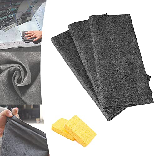 Chiffon de Nettoyage Magique éPaissi,Magic Cleaning Cloth,Chiffon Vitre sans Trace Professionnel,Micro Fibres pour Vitres Voitures (3 pièces,11,8 × 11,8 Pouces)