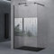 Sogood Paroi de Douche à L'italienne 120cm Bremen02DM Pare-douche avec Stabilisateur Rond Noir Verre de Sécurité de 10 mm Revêtement NANO 120x200cm