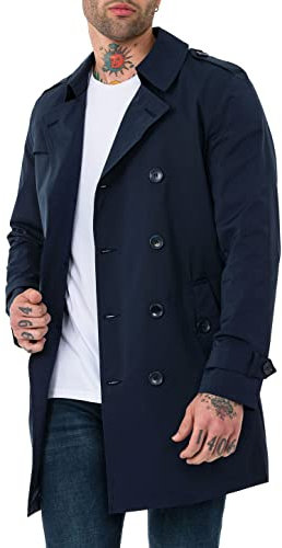 Redbridge Herren Mantel Trenchcoat Jacke Übergangsjacke Light Version Navy Blau XXL