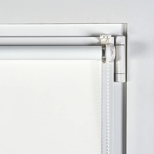 Estores Basic - Estor Opaco, Estor Enrollable instalación sin Tornillos, Ideal para Ventanas, Blanco, 45x180cm
