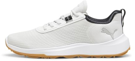 Puma Men's Fusion Crush Sport Golf Shoes - Fusionfoam Cushioning - 1 Year Waterproof Mesh - All-Day Comfort - Rubber Outsole Traction - Spikeless Design, 10 White