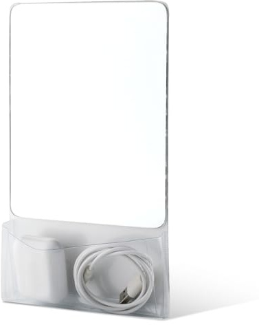 PEUTIER Magnetischer Schließfach Spiegel mit Halterung, 17 x 14cm Kleiner Echter Glas-Schließfachspiegel Schließfach Spiegel für Studenten für Schulspind Kühlschrank Badezimmer Büro Schrank (Weiß)