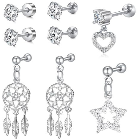 Mayhoop 16G Edelstahl Lobe Knorpel Helix Tragus Ohrstecker 6mm 8mm Flat Back Diamond Lip Labret Bar Silber Schwarz Rose Gold