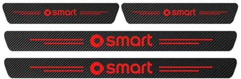 HBANMK 4 Stück Auto Einstiegsleisten Schutz für Smart Fortwo Forfour453 451 450, Kohlefaser Türschweller Anti-Kratz Aufkleber Schutzstreifen Auto Tür Schritt Platte Abdeckung,A