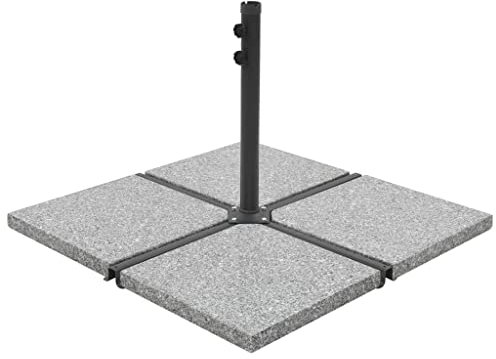 Kangmusi Sonnenschirm-Gewichtsplatte Granit 25 kg Quadratisch Grau, kangmusi45070