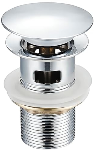 Antfly Set di scarico per lavabo con troppopieno, set di scarico per valvola di scarico, valvola pop-up, set di scarico universale per lavabo e lavabo (Argento)