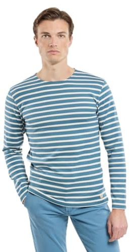 Armor Lux Herren Marinière en Coton Rustique Héritage Pullover, Winterblue/Natur, X-Large