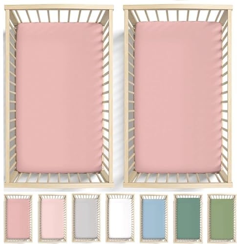 Bunnyjik Spannbettlaken für Maxi-Cosi Iora – GOTS-ZERTIFIZIERTES Bio-BETTLAKEN 50x83-80x50 89x50 2er-Set, Luftig & Kühlend – 190GSM Bio-Baumwolle – Für Iora Air, Tori, Beistellbett,Next2Me 90x50