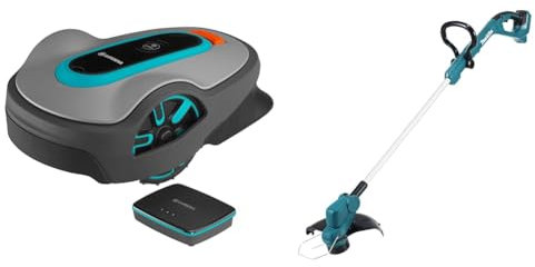 Gardena Mähroboter smart SILENO life 1000 m² Set & Makita DUR193Z Akku-Rasentrimmer 18V (ohne Akku, ohne Ladegerät)