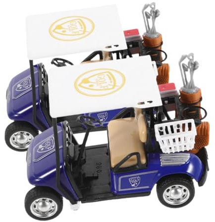 TOYANDONA 2 Pz Golf cart giocattolo d'azione per carrello da golf veicoli d'azione Modellini da tavolo per auto da golf arredamento della casa decorazione della scrivania lega Blue
