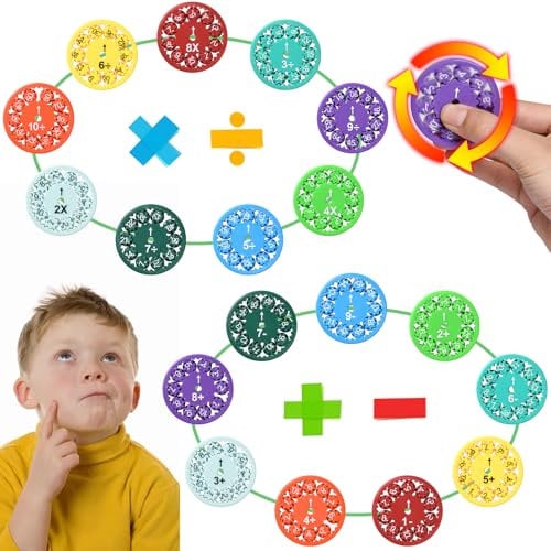 Pumwoy 18 Math Fact Fidget Spinner Math Fidget Spinners | Spinner Matematici Fidget Math Fidge't Spinners Toy | Fidget Learning Spinner Matematici Filatori Matematici Fidget Spinners