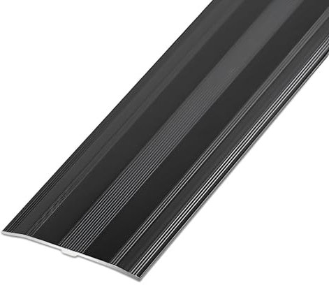 Aluminum Floor Divider Strip, Floor Transition Strip, Edge Trim Strip Threshold, Floor Cover Strips For For Doorways, Wheelchairs, Door/Tile/Threshold Reducer(Black,0.9m*60mm/36 * 2.36in)
