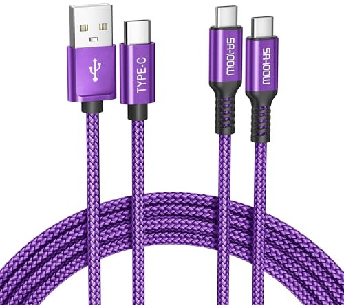 BASESAILOR iPhone 16 15 Pro Câble Chargeur,USB Type C 2M 2 Pack,Cordon Charge Nylon pour iPad 10 11 12.9 Air 4 5 2024 Mini 6 7 2022 2021,Samsung Galaxy S25 S24 S23 A54 A55 A53,M34 M53,Z Flip Fold 4 5