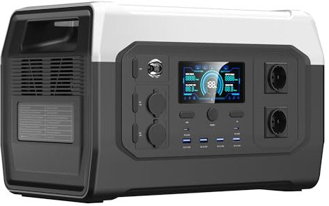 Ctolity 1800W Tragbare Powerstation 1024Wh LiFePO4 Akku - Schnellladung, für Camping, Wohnmobil und Notstrom EU-Stecker