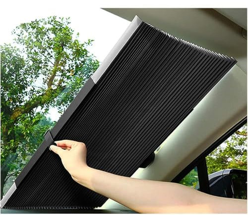 nelyouno Auto Windschutzscheibe Sonnenschirm, für VW Crafter/Grand California 2018-2024 Einfache Lagerung Wärmeisolierung Sonnenschutz Sonnenblende ZubehöR,80cm