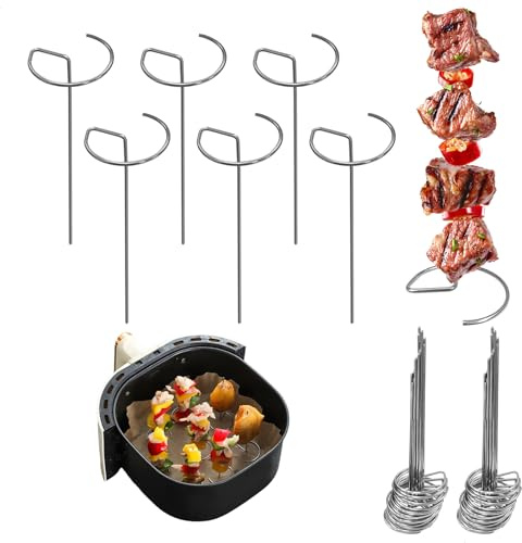Rouladennadeln Rouladenklammern, 40 Stück Wiederverwendbare Kohlrouladen Klammern, Hängende & Vertikaler Spiess Edelstahl, 10 cm Rouladenspieße für Einfach Leckere Rouladen, Airfryer Einsatz