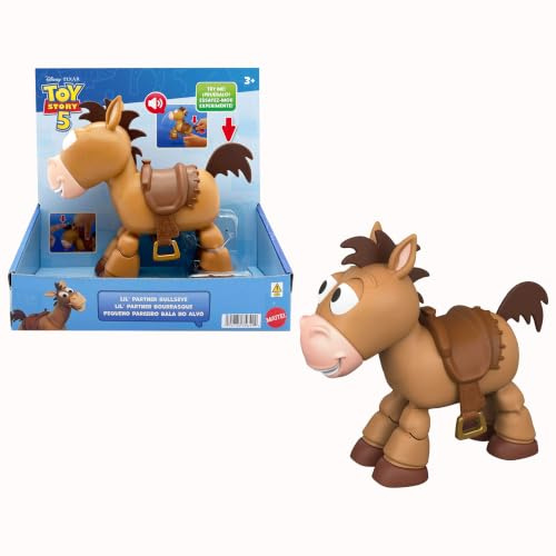 Mattel Disney und Pixar Toy Story 5 Lil'Partner Bullseye, Pferdefigur | Bewegliche Figur, 18,8 cm, Touch-Aktivierung, mit Geräuschen, JKV48