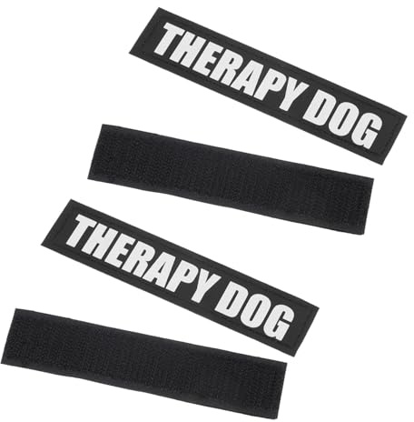 TOYANDONA Reflektierende Aufnäher Schwarz 2 Paar Aufmerksamkeitsstark und Sicher aus Pu Material für Hundegeschirre und Westen für Hunde im Alltag