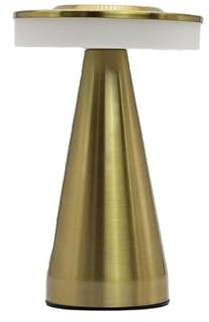 CeeKay Traders Modern Touch Table Lamp with Tall Copper Stem, USB-C Rechargeable, 400W, White Glass Top, Brass Finish