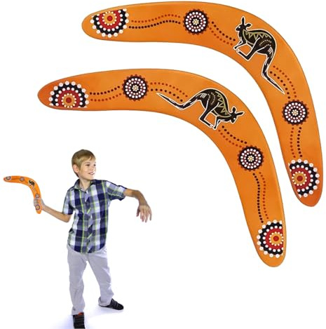 QingWing 2 Pezzi Boomerang Professionale, Il Boomerang Volante in Legno a Forma di v, Forma Classica per Giochi di Lancio Bambini Adulti Bambini Sport all'Aria Aperta Giocattoli Giochi