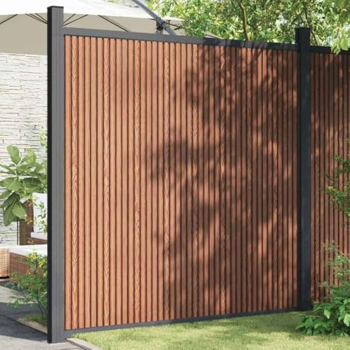 Zaunelement Braun 173x186 cm WPC, Robuster Sichtschutzzaun für Garten, Holz-Kunststoff-Verbundstoff, Langlebige Outdoor-Privatsphäre, Einfache Montage