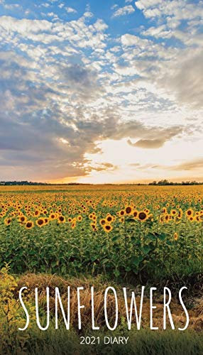 Sunflowers 2021 Diary: Slim Pocket Calendar, Week to View, Monthly Planner, Date Book Notepad with Holidays Contacts Passwords