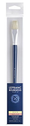 Lefranc Bourgeois Brosse Plate en Soie de Porc n°24 Manche Long