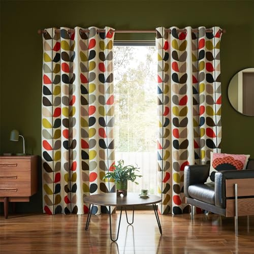 Orla Kiely - Multi Stem - Multi - Eyelet Curtains - 66x54/168x137cm