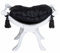 Sitzgondel Hocker Shabby Chic Sitzbank Polsterbank Schwarz Weiss cat350k49 Palazzo Exklusiv