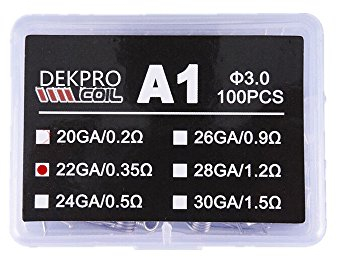 DEKPRO 100PCS Kanthal A1 Wickelhilfe Selbstwickler Set - Alien Clapton Coils Kit Mit Vorgefertigten Coils (Durchmesser 3.0/22GA/0.35ohm)