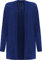 WearAll Women's Plus Cable Knitted Open Pocket Cardigan Chunky Long Sleeve Grandad - Royal Blue - 16-18