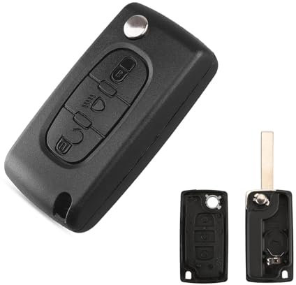Heart Horse Coque de clé à Distance Pliable à 3 Boutons Compatible avec Peugeot 307 407 308 607, Cit-Roen C2 C3 C4 C5 C6 C8 Berlingo Picasso (CE0536 VA2)