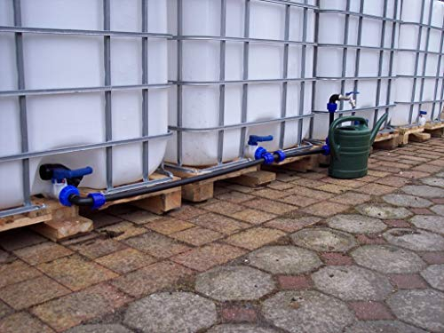 Verbindungsset Fuer IBC Regenwassertanks Regenfässern und Kanistern (Set für 2-6 Tanks) (6)
