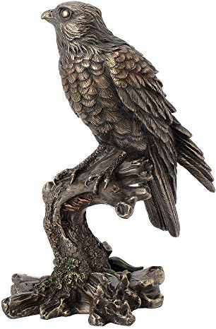 Veronese Design 24,1 cm großer Turmfalke, Antik-Bronze, finnisches Tier, Wildtiere, Vögel, Falke, Adler, Skulptur, Sammlerfigur