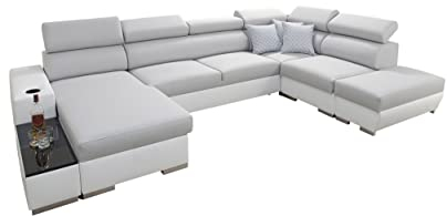 Ecksofa mit Schlaffunktion Picanto 358 cm x 227 cm - Wohnlandschaft U-Form - Schlafsofa mit Bettkasten - XXL Sofa - Groß - Gewebe mit Kunstleder - Big Sofa - Modern - Linke Seite - 26