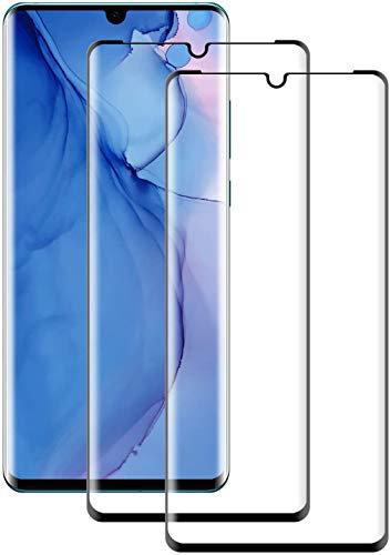 NUOCHENG Protector de Pantalla para Huawei P30 Pro, [2 Pack] Huawei P30 Pro Vidrio Templado [3D Curvo] [Anti-Mancha] [Sin Burbujas] Premium Cristal Templado para Huawei P30 Pro