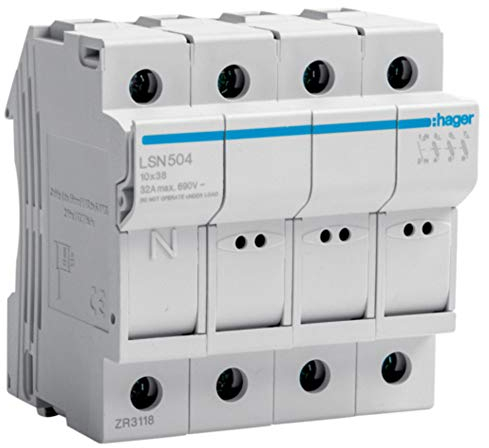 Trennbarer Sicherungshalter (LSN504) Typ L38 3P+N 32A 4 Module 690V