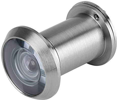 GOTOTOP Mirilla de puerta HD de 22 mm y 220 °, gran angular con cubierta protectora fuerte, accesorios de puerta antirrobo de vidrio óptico de cobre (plata cepillada)
