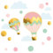 Little Deco Wandtattoo Heißluftballons mit Wolken & Kreise I Wandbild 113 x 68 cm (BxH) I Kinderzimmer Deko Wandaufkleber Wandsticker Mädchen Babyzimmer DL539-10