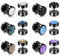 JSDDE Piercing 12 Stück Ohrstecker aus Chirurgenstahl Fake Plugs Ohrläppchen Ohrringe Fake Ohr Cheater Tunnel Plug Barbell Ohrpiercing für Damen Herren (Schwarz)