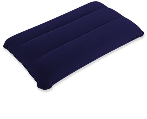 SUTAFOR Aufblasbares Kissen Ultraleicht Campingkissen Reisekissen Beflockung Sitzkissen für Strand Outdoor Wandern 44x28 cm, Blau