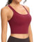 Lemedy Sport-BH für Damen, Racerback, abnehmbar, gepolstert, Workout, Yoga, bauchfreies Tanktop, Burgunder, small
