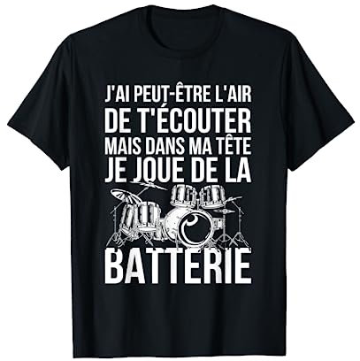 Percussion Cadeau Musique Drummer Baguettes De Batterie T-Shirt