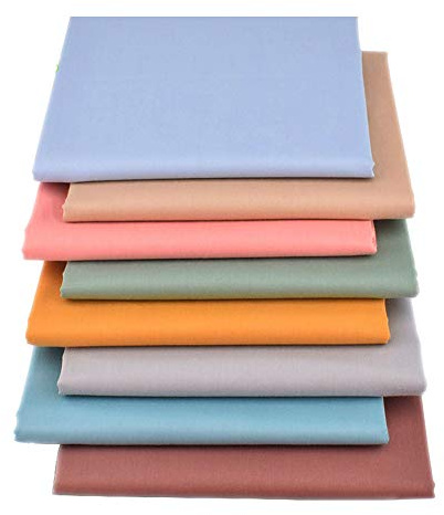 MIDUOLE Fabric, 8 pcs/lot Fat Quarter Fabric Bundles Top Cotton 19.69” x 19.69” (50cm x 50cm) Quilting Craft Fabric, Pre-Cut Squares Sheets for Patchwork Sewing Quilting Crafting, Bright Solid Color