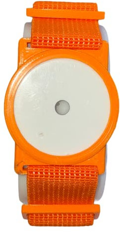 CGM Clips UK - Sensor Armband Holder/Protector Compatible with Freestyle Libre 1/2 - Orange and Orange Strap