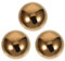 Lot de 3 boules décoratives en acier inoxydable pour le jardin - En acier inoxydable doré - 76 mm