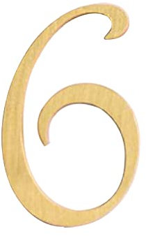 Door Plate Number 6 Number Waterproof Brass House Number for House Mailbox Apartment
